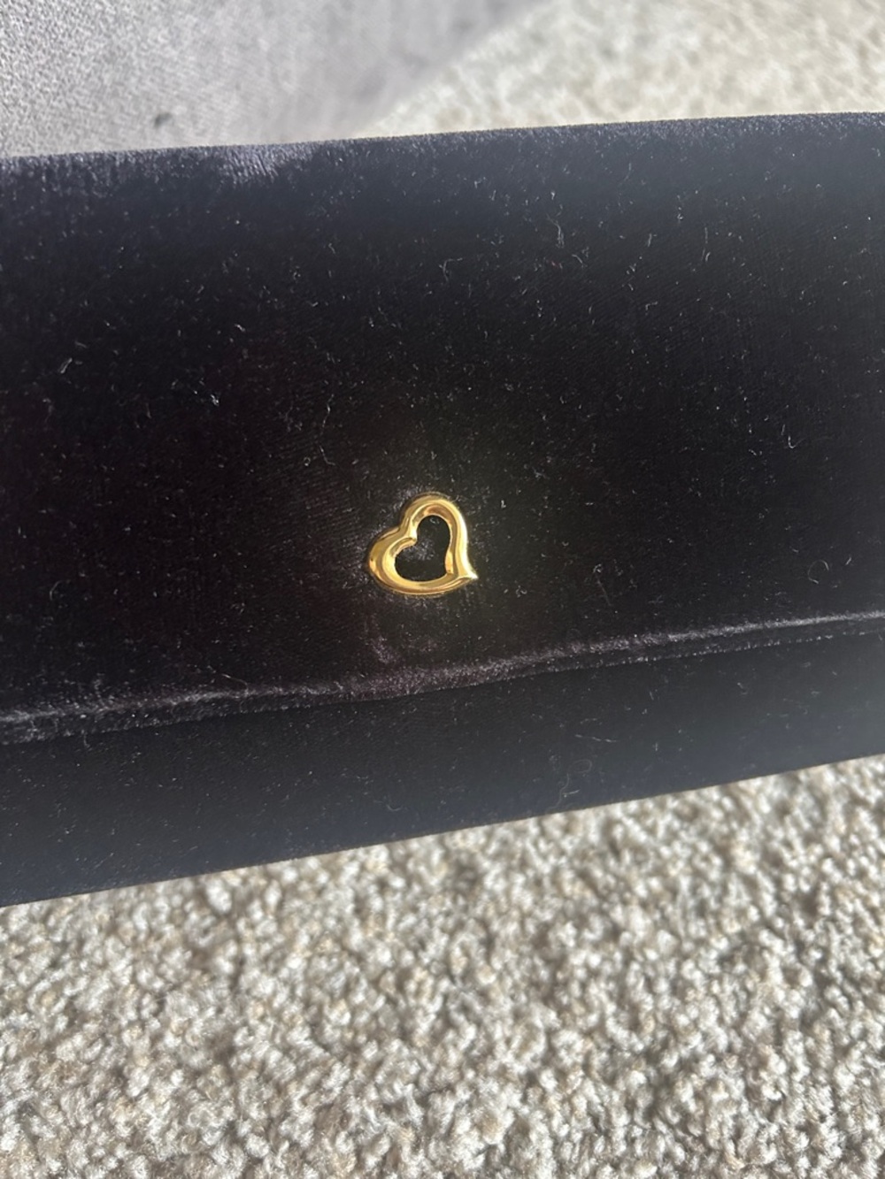 Victoria's Secret Black Velvet Clutch with Gold Heart Accent - Picture 5 of 5